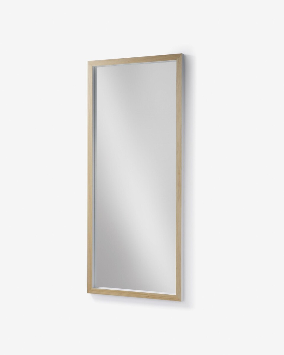 Espejo Enzo de madera maciza de ayous 78 x 178 cm - blanco 