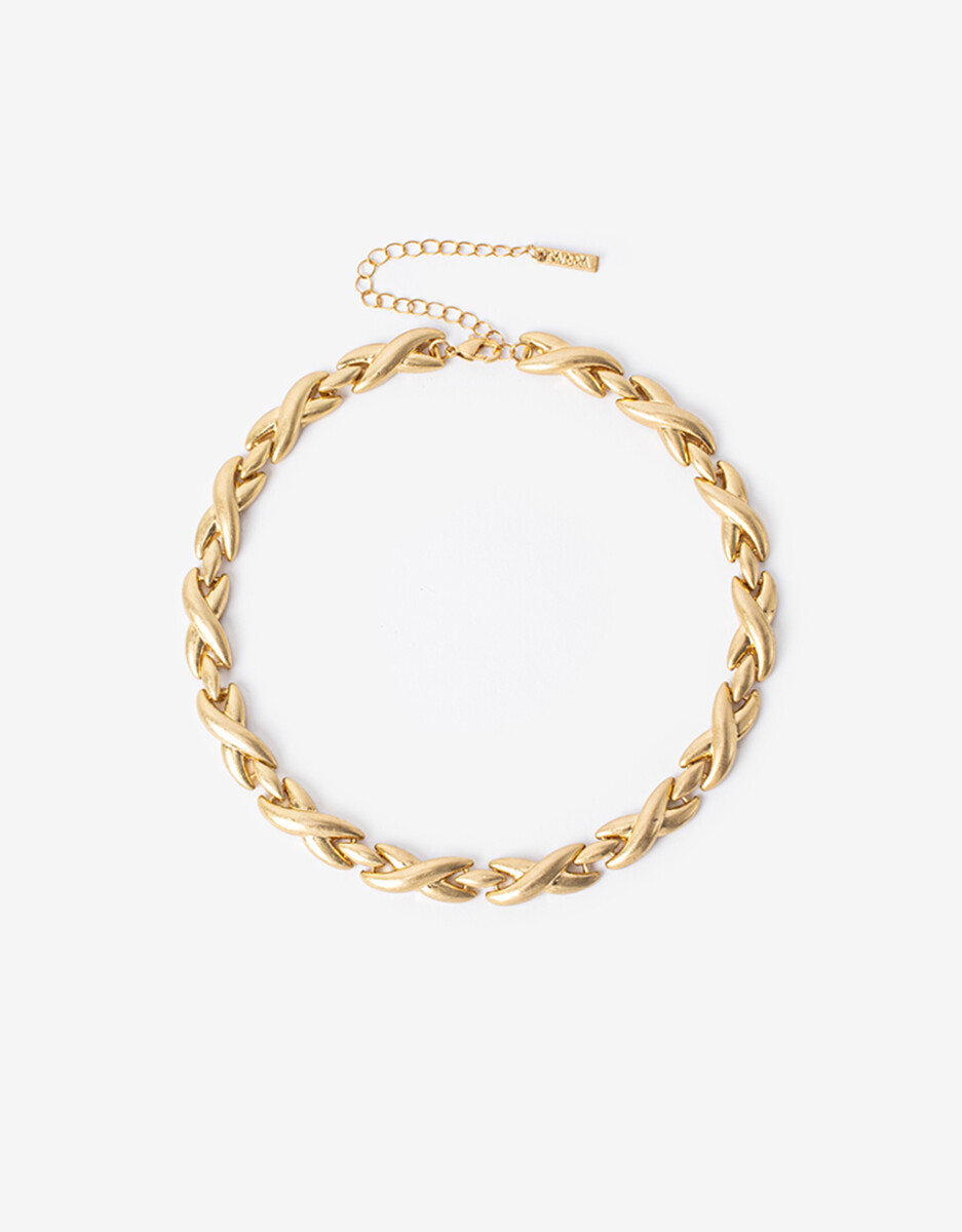 Collar Corto Metal Trenzado 