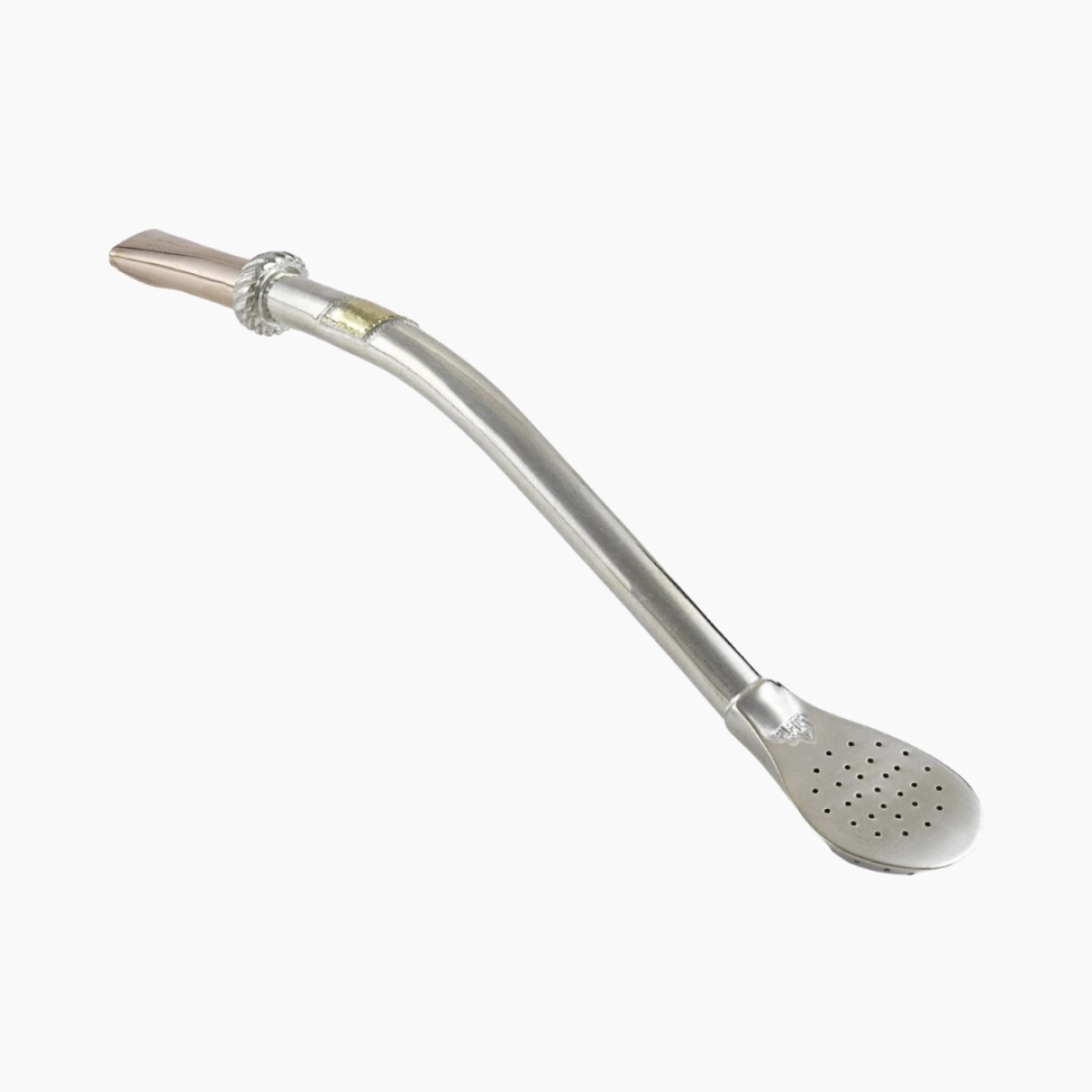 Bombilla En Plata 925 Y Boquilla En Oro 