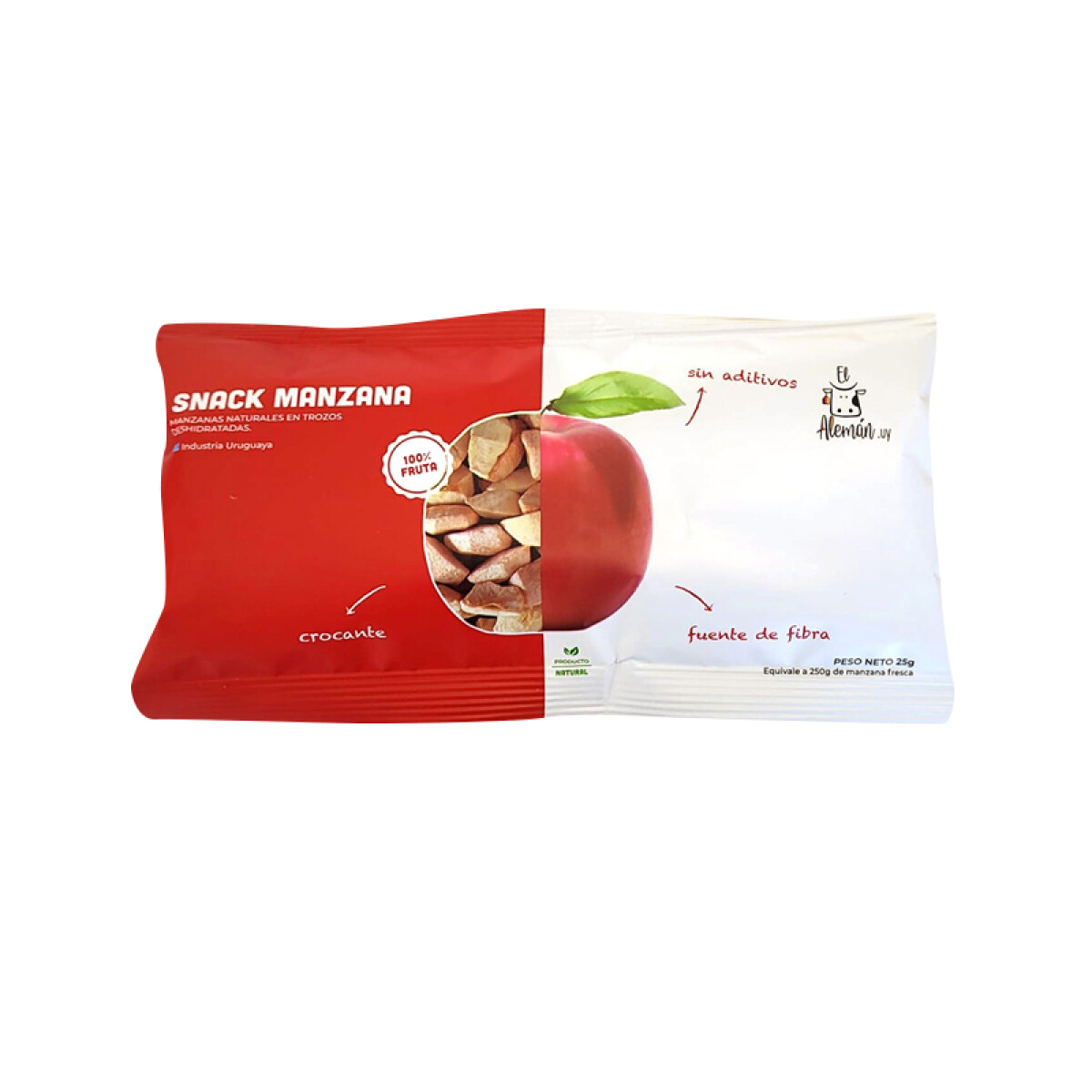 Snack saludable de manzana 25g El Aleman 