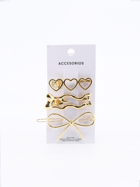 BROCHES SET X 3 DORADO