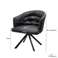 Sillón Acolchonado Base Aluminio Giratoria Superior Fuerte Negro
