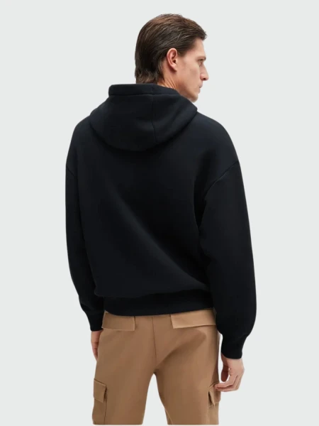 BOSS Sudadera con Capucha de Algodón con Monograma Doble B Negro