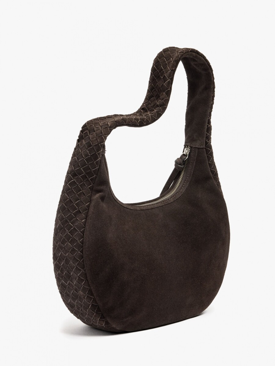 Bolso De Hombro Con Piel Trenzada marron