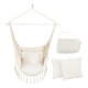 Silla Hamaca Paraguaya C/amohadones Fleco Calidad Premium Blanco