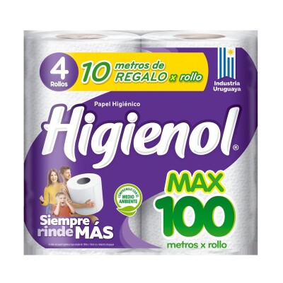 Papel Higiénico Higienol Max Plus 100 MT X4