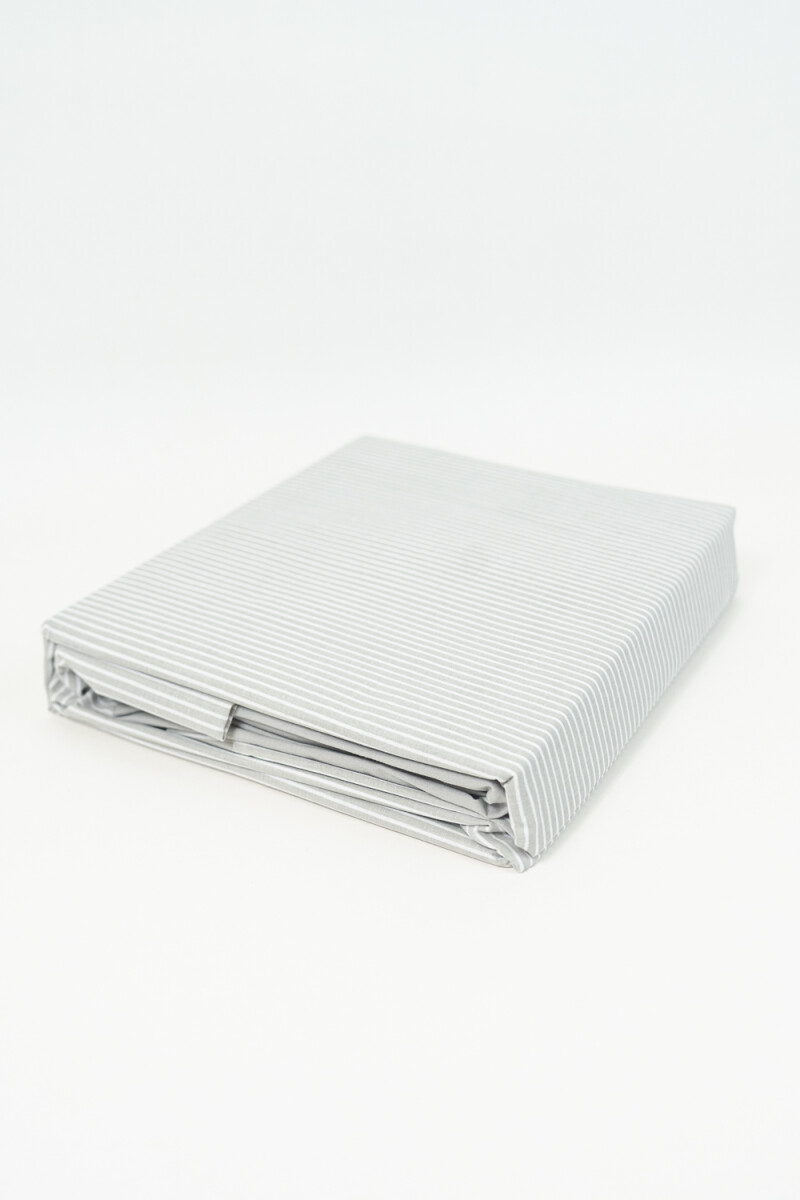 Sábanas 1 Plaza 144 Hilos Stripes - Gris Claro 