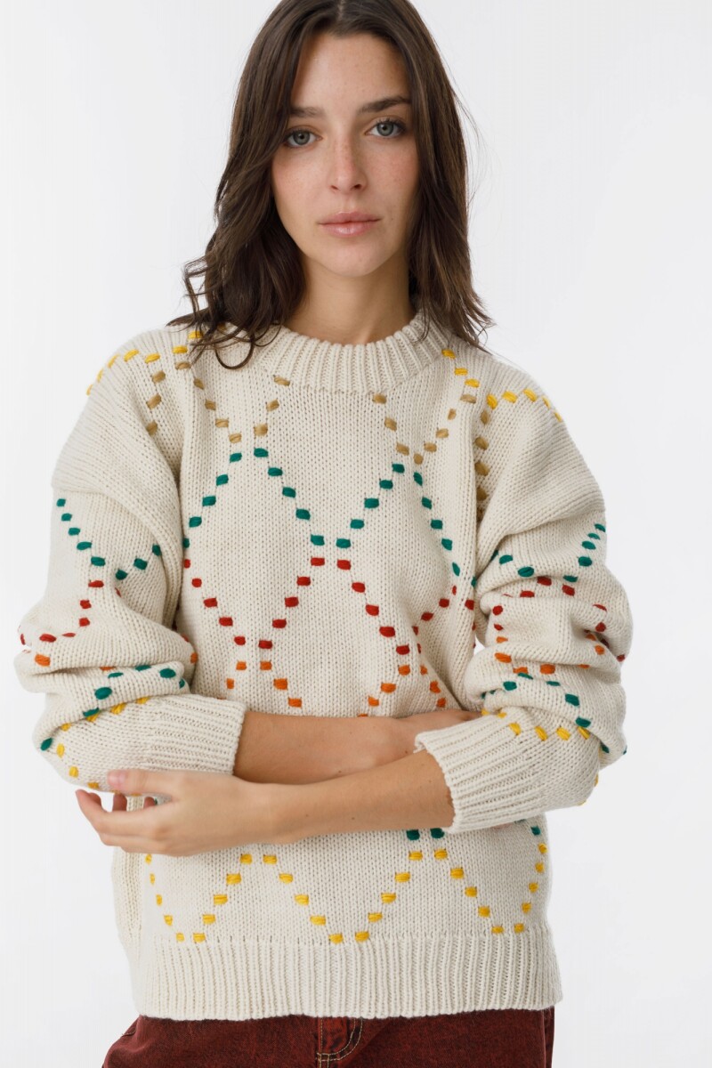 Sweater Rainbow Bordado Multicolor