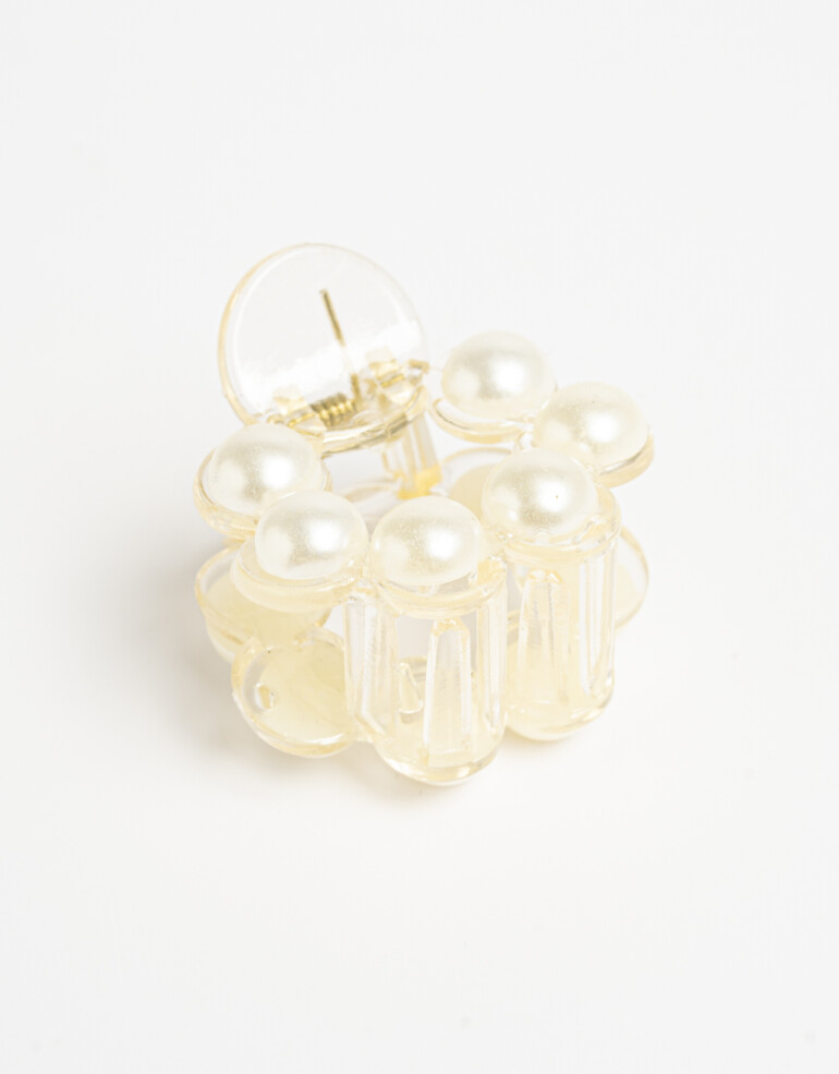 Broche Perla Mini Broche Con Perlas Bolón - Blanco Nacarado/perlado