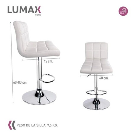 Taburete para bar tipo Sillon Lumax Odo Blanco