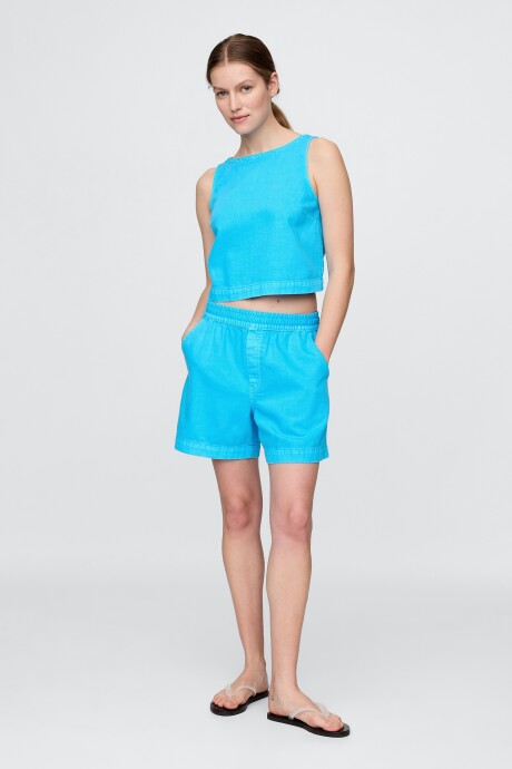 Short De Jean Pull On Mujer True Cyan Blue 663