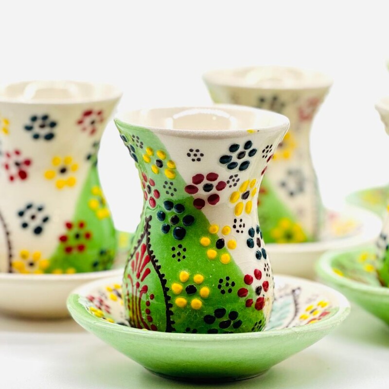 Vaso de té de cerámica X 1 Verde