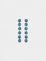 Pendientes Largos De Cristales azul