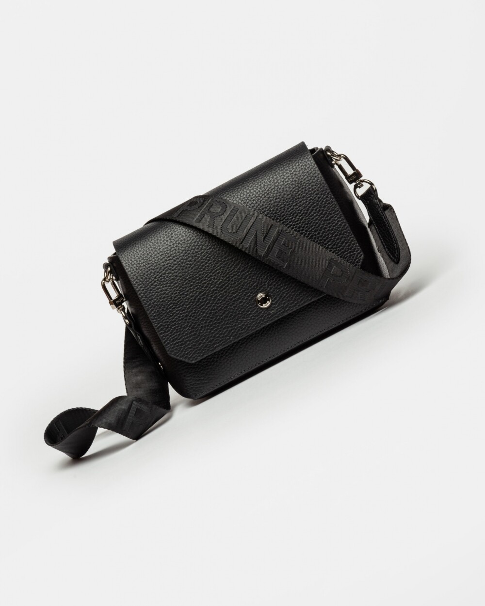 Bandolera Menorca En Cuero Graneado Negro