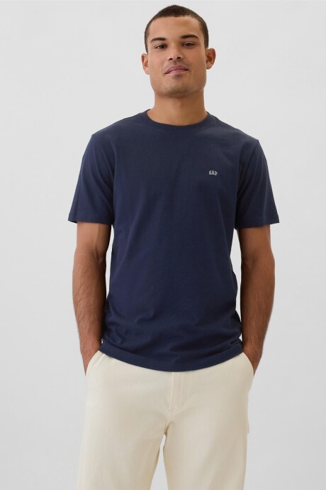 Remera Cuello Redondo Mini Logo Gap Hombre Tapestry Navy