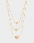 Collares Cortos Con corazón Collar Con Corazones - Dorado