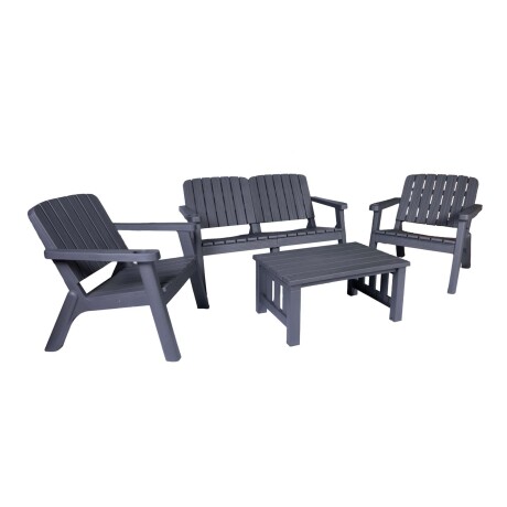 SET DE LIVING EXTERIOR POLIPROPILENO GRIS MALAGA