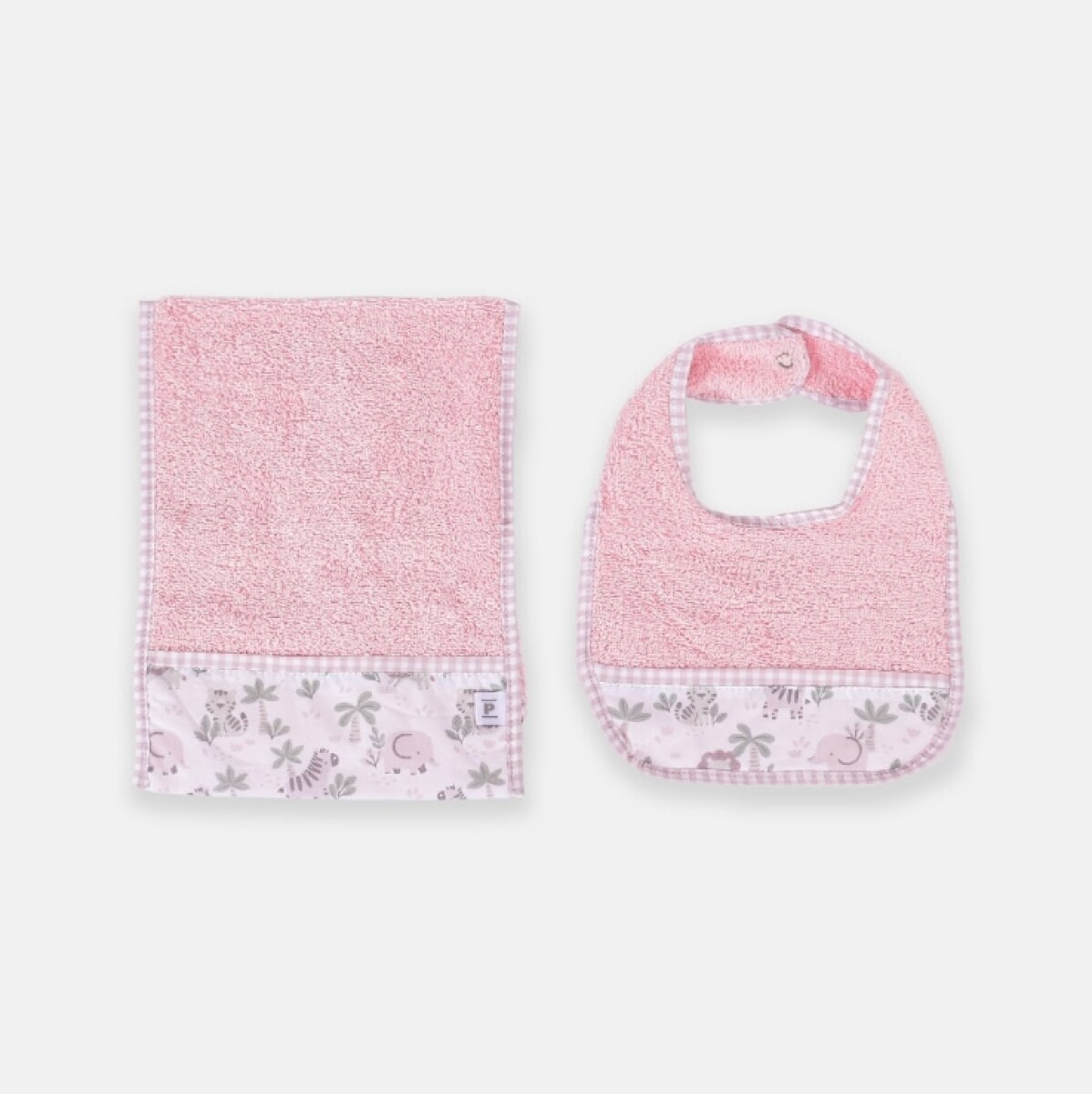 Kit Babero+Toalla - Selva Rosa 