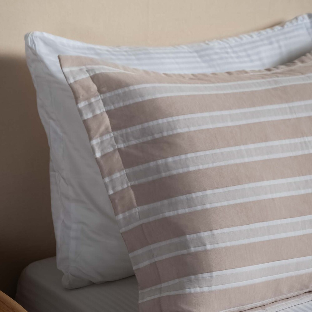 SET CUBRECAMA 1 PLAZA ALGODON-Y-POLIESTER NATURAL-BEIGE MATRESS ARENA