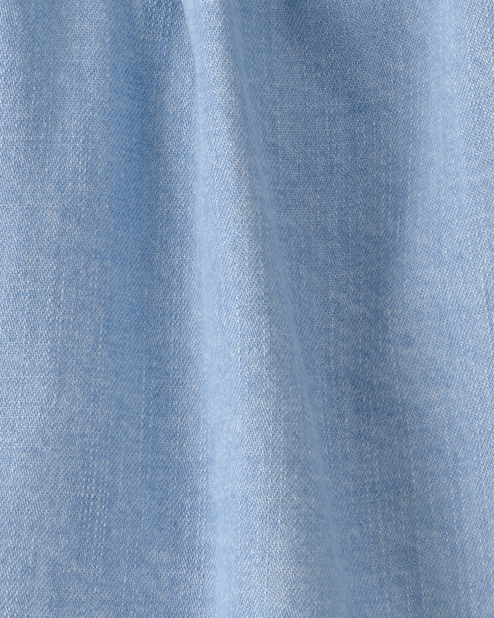 Vestido de chambray de algodón orgánico, cuello Peter Pan Sin color