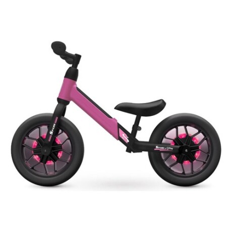 Bicicleta de equilibrio sin pedales con luces LED Qplay Spark Fucsia