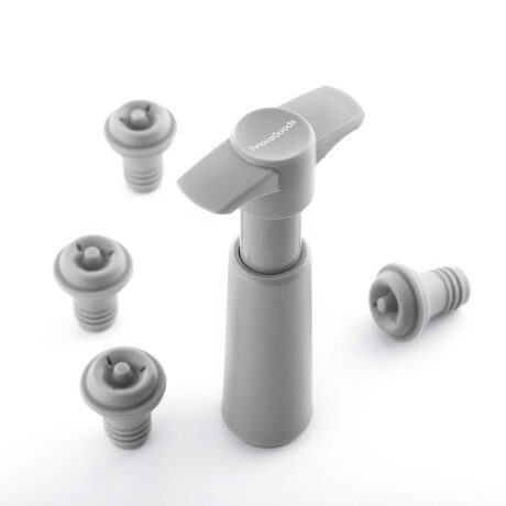 SACA CORCHOS C/4 TAPONES ABS-PP-Y-TPE GRIS V0103805