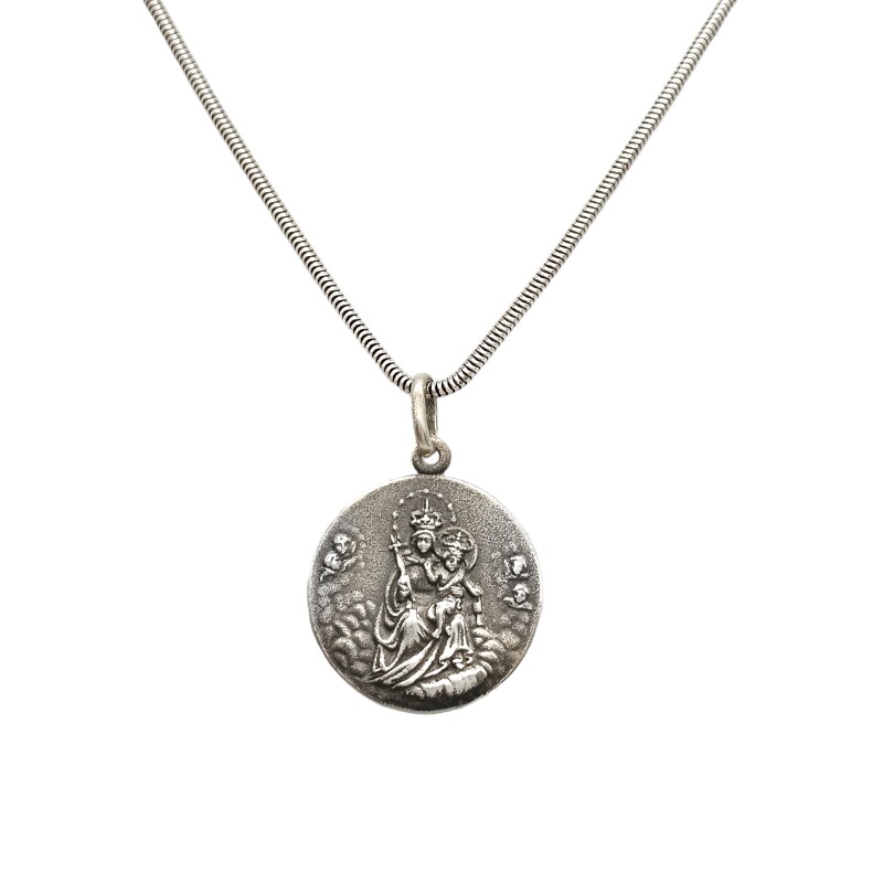 Dije Colgante Virgen Del Carmen-Plata 925 quemada-Sin Piedra- CP3041 sinpiedra