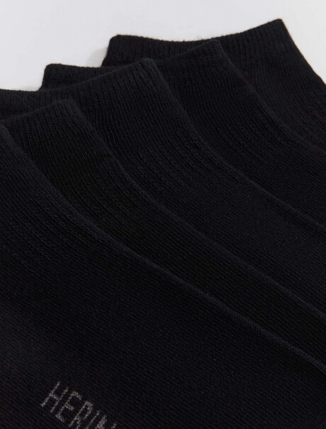 KIT CON TRES PARES DE MEDIAS UNISSEX DE CAÑO CORTO NEGRO