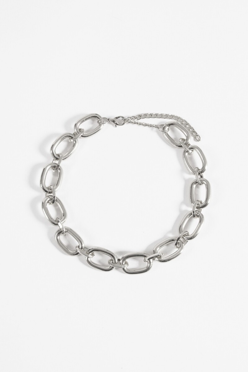 Collar eslabones plateado
