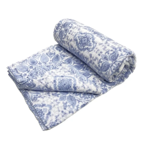 Frazada Polar King Size Home Class 240 x 260 cm Arabesco Azul