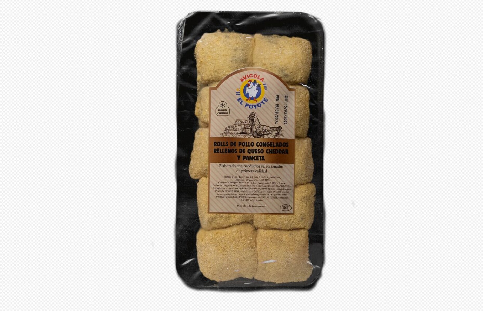 Rolls de Pollo con Cheddar y Panceta El Poyote 800Grs 