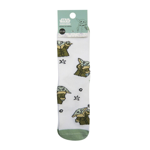 Medias Infantiles Baby Yoda Blanco Oficial Talle 19/30 U