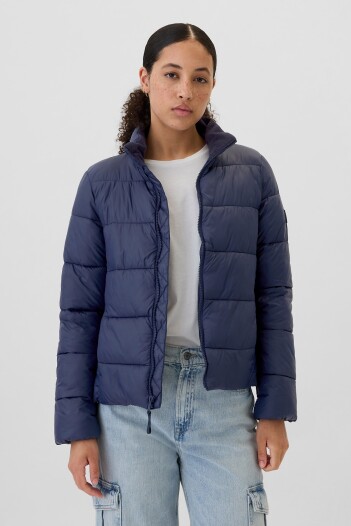 Campera Puffer Logo Gap Mujer Navy Uniform