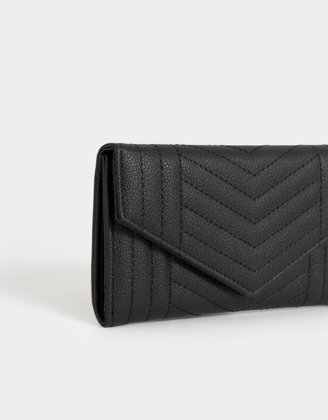 Ficheros Puffy Billetera Fichero Con Solapa - Negro