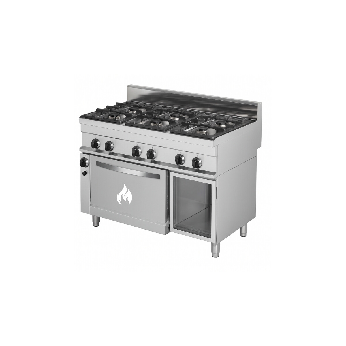 Cocina de 6 Hornallas con Horno a Gas o Supergas 
