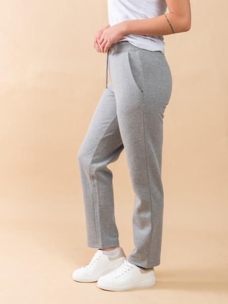 Pantalón deportivo recto Gris Melange