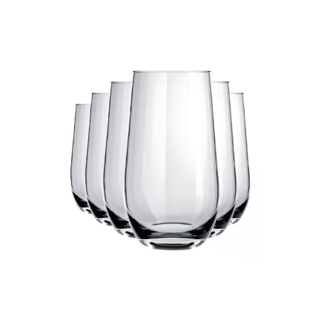 PACK VASOS DUBAI VIDRIO LARGO 500ML X 6 UNIDADES Sin color