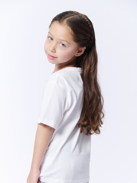 Remera Manga Corta Estampa Flores Blanca