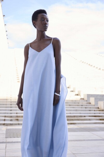 VESTIDO MAXI Celeste
