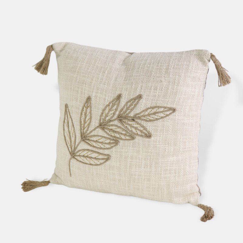 COJIN CUAD BEIGE C/BORDADO 40X40CM Unica