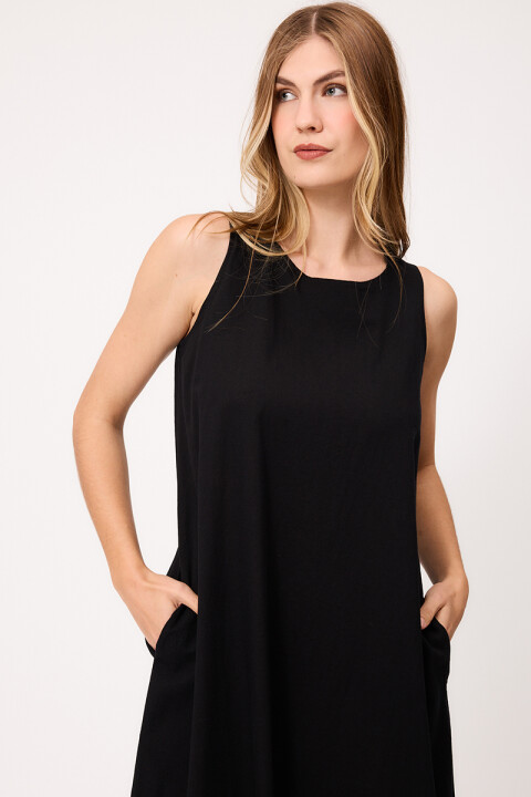 VESTIDO LARGO CRETTA POLANCO Negro