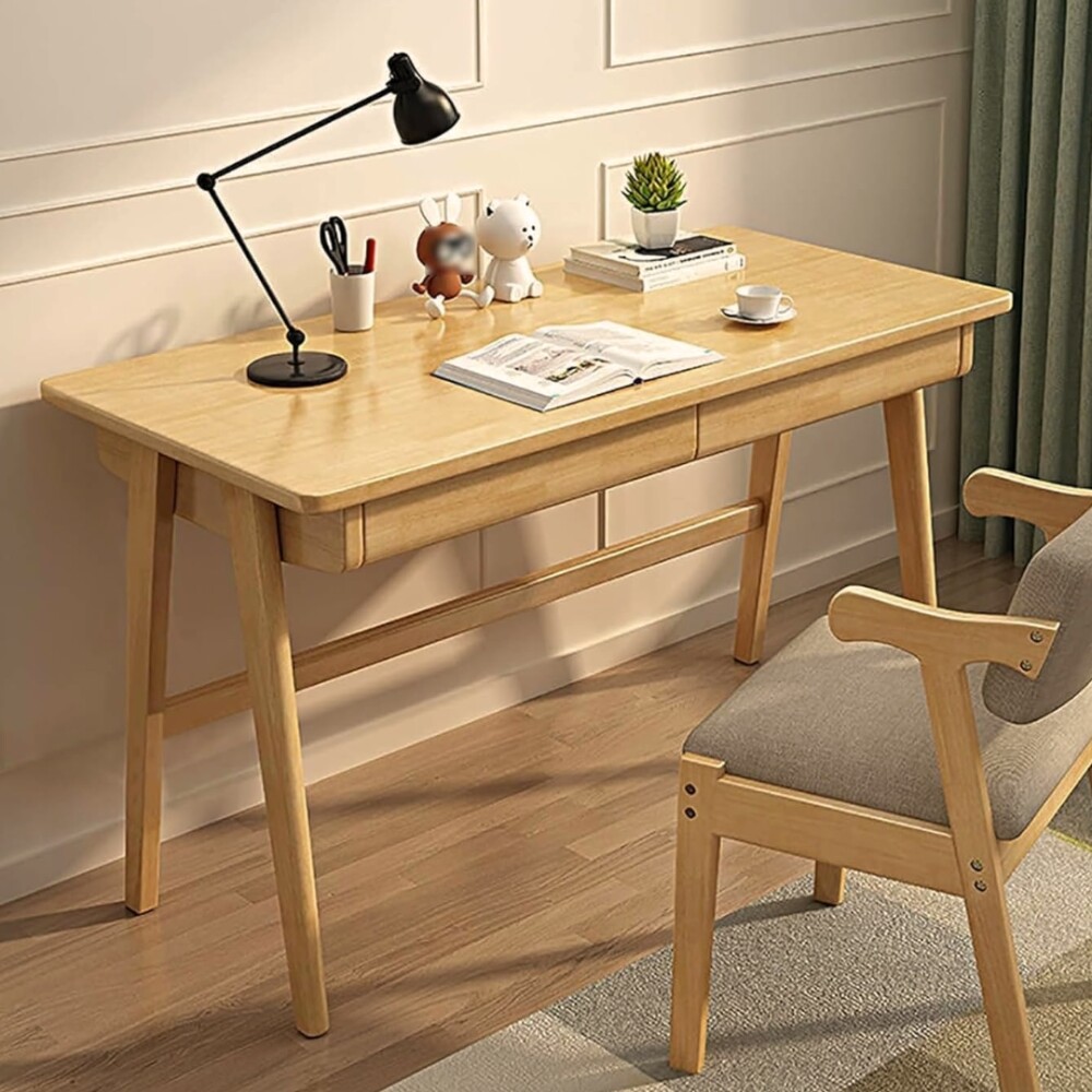 Escritorio para Pc 2 Cajones Madera natural Escritorio para Pc 2 Cajones Madera natural