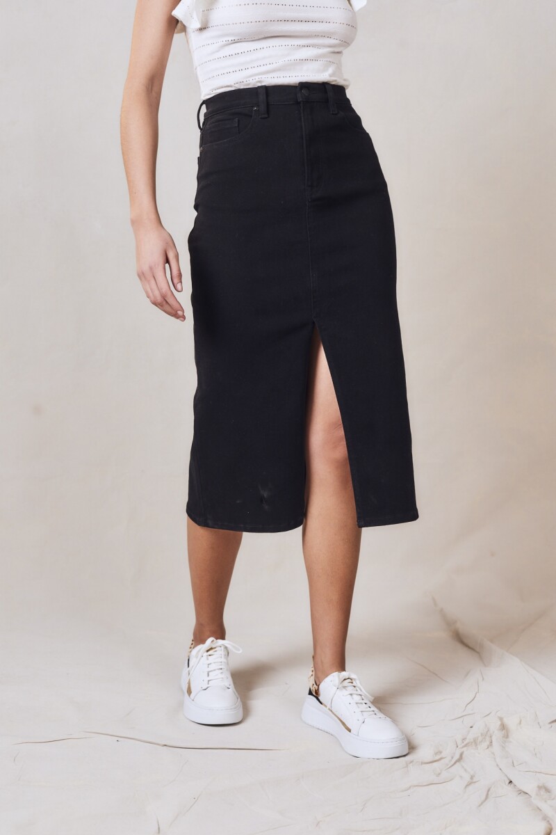 Falda Midi Negro Negro