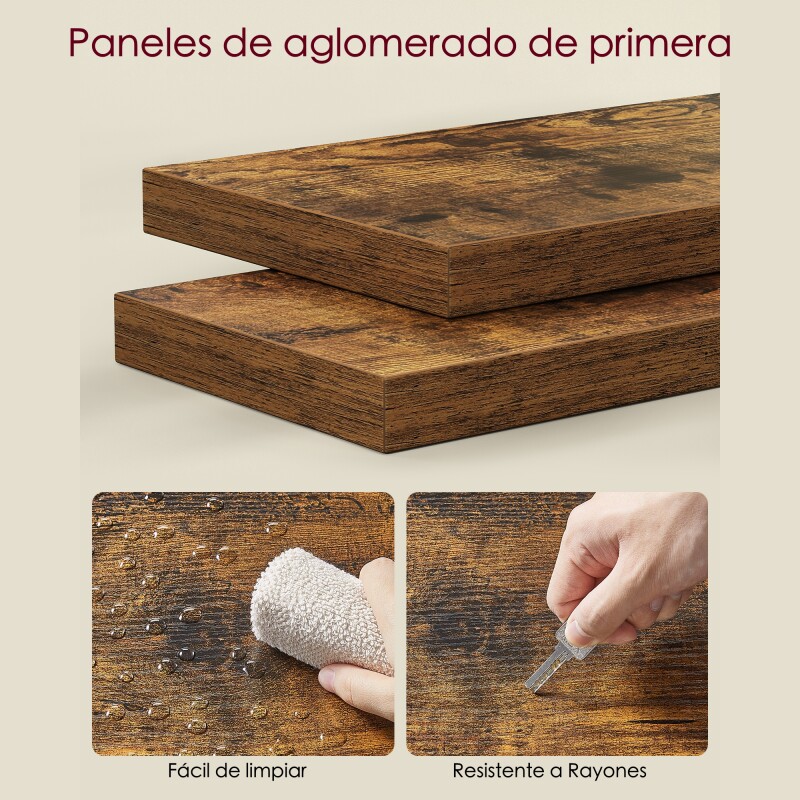 VASAGLE Estante de Almacenamiento Moderna de 5 Niveles para Montaje en Pared – Para Oficina, Sala de Estar, Dormitorio y Cocina Marron