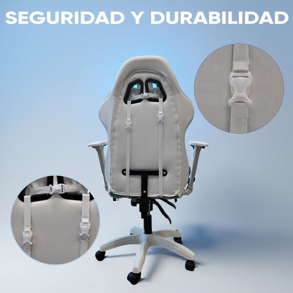 Silla Gamer Reclinable Reforzada Apoyapies Comoda Premium Ax Variante Color Celeste