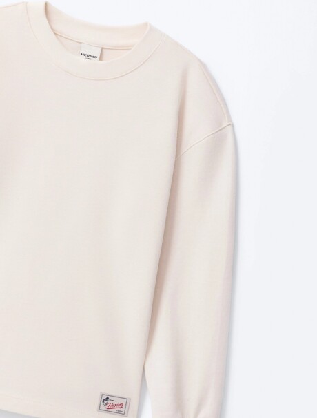 CAMISETA MANGA LARGA INFANTIL CON ESTAMPA BEIGE