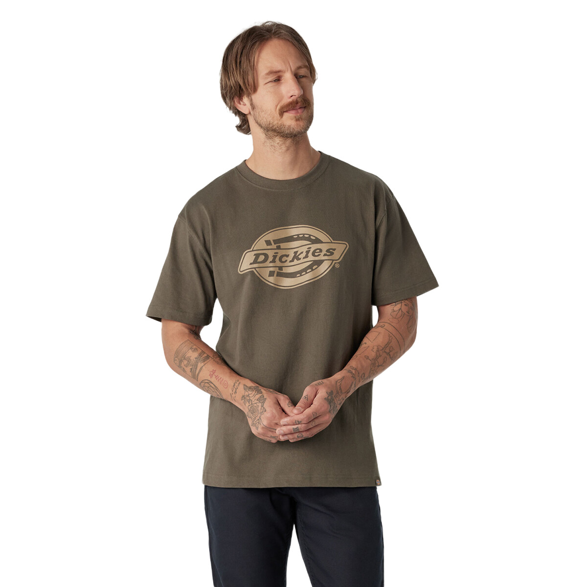 Remera Dickies Single Color Logo Chest - Verde 