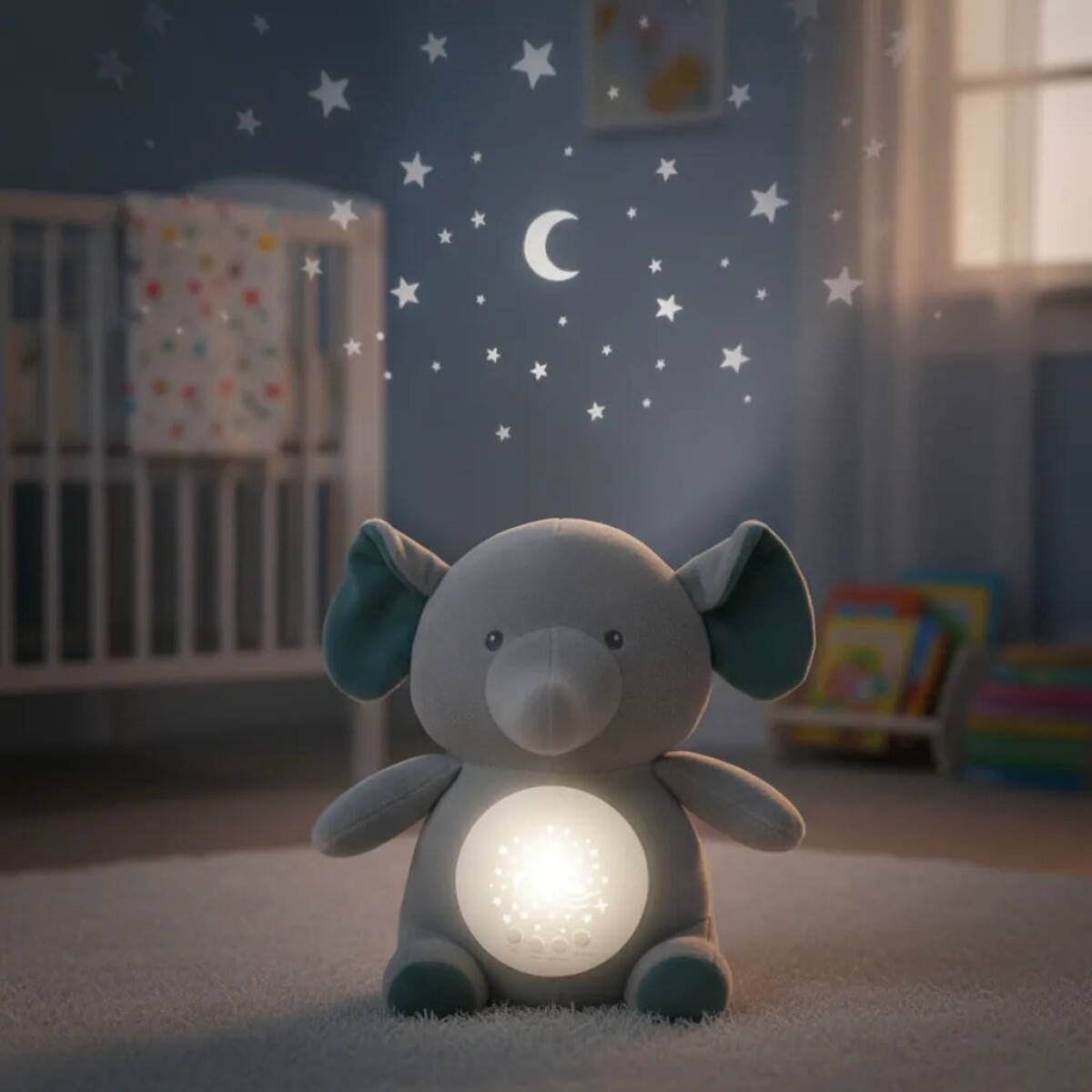 Cunero Proyección Con Luz Y Sonido - Elefante 