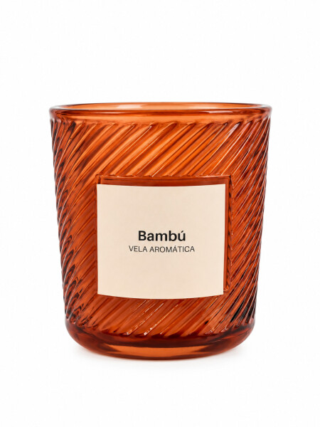 VELA FRASCO VIDRIO LISTRAS ROSA VIEJO