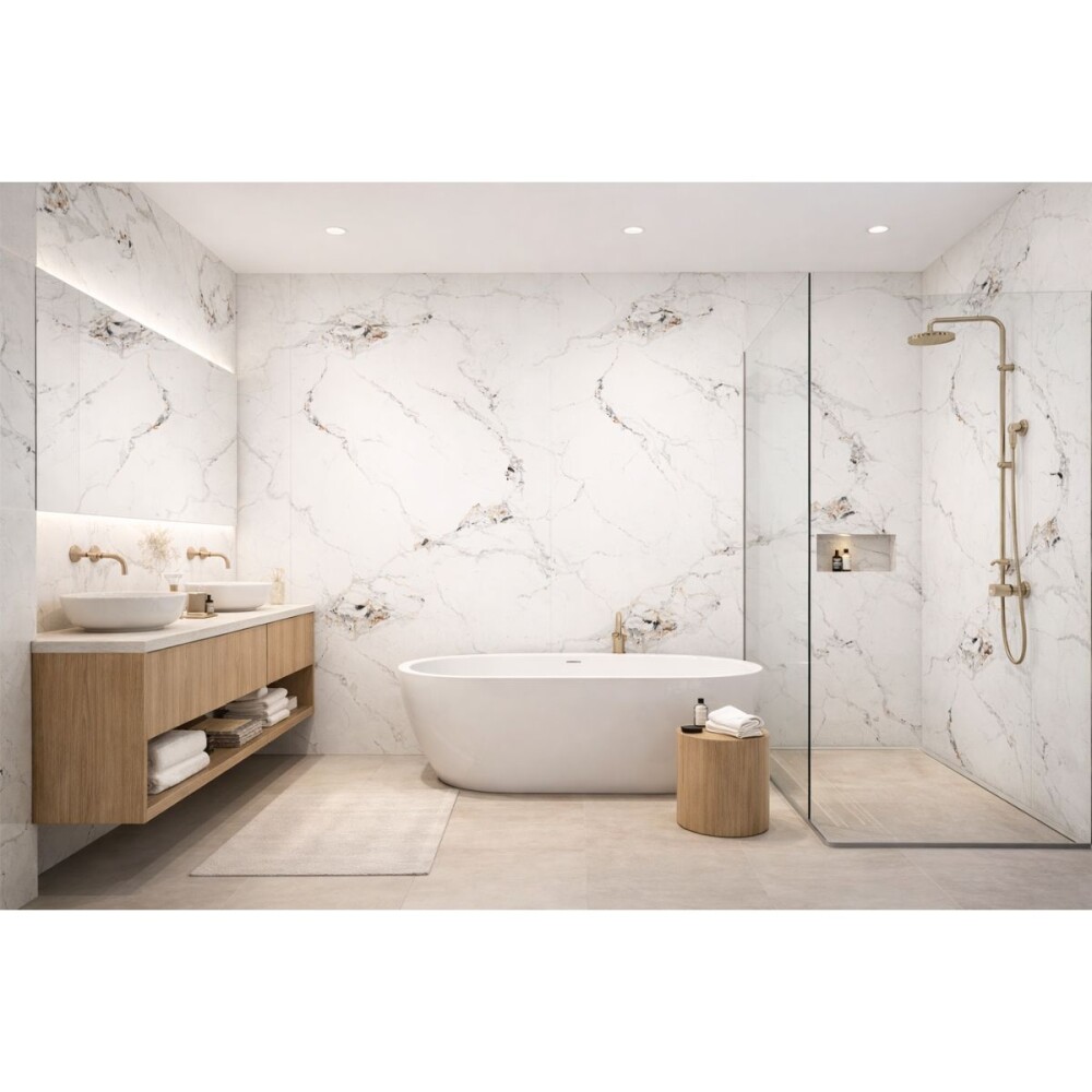 Placa de pvc Mármol Calacatta Gold 122x244cm x 3mm Placa De Pvc Mármol Calacatta Gold 122x244cm X 3mm